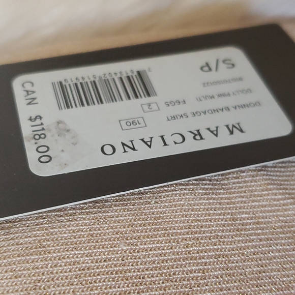 GUESS Marciano Metallic Blush Pink Bandage Skirt - Size S, Small - Picture 4 of 8